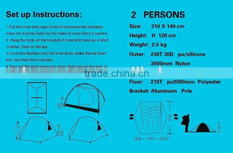 Urltra-light green aluminum frame tents for camp