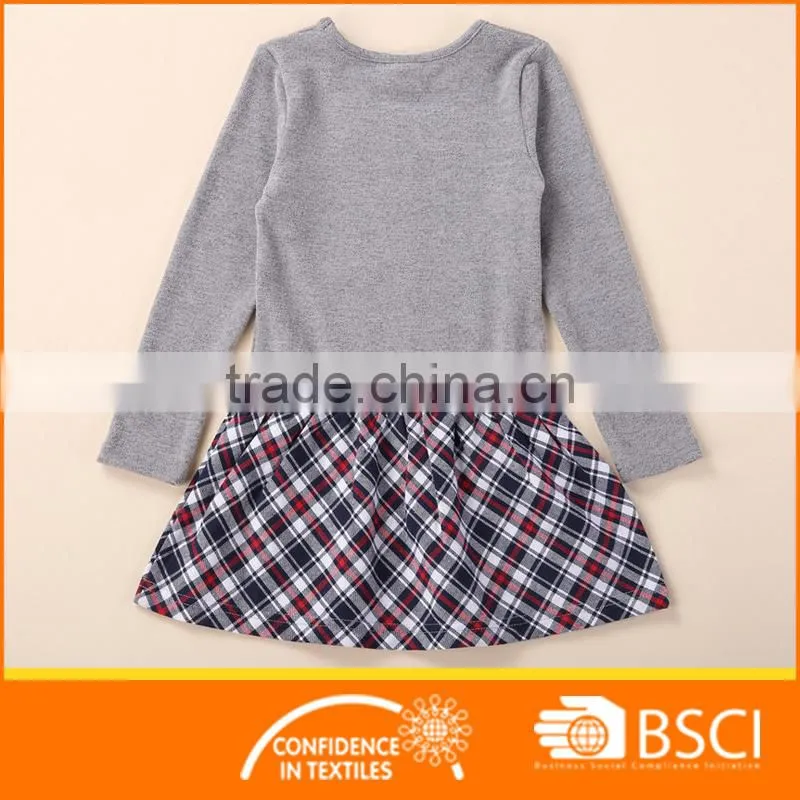 Fashion Child Girl Nice Sweater &Check Dress