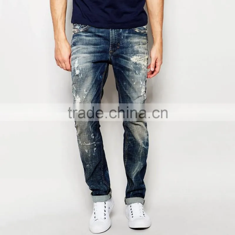 new model jeans pants ripped hip-hop stylish jeans casual wear for men