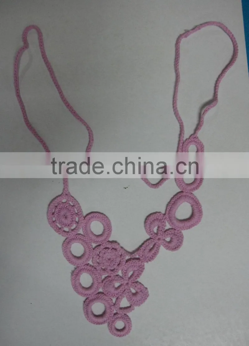 Wholesale 100% cotton crochet lace trim blouse patch for collar