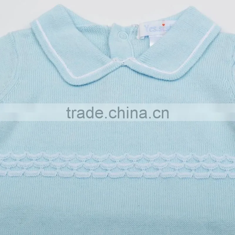 2017 New Design Knitted Baby Romper Set Boys Romper With Hat Wholesale Kids Romper