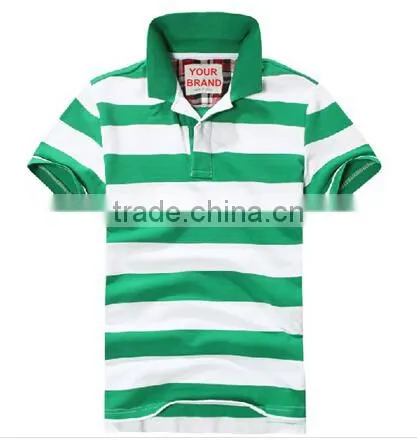 Good cheap price 200 grams urban 100% cotton oem stripes print style customized embroidered logo polo shirts for mens