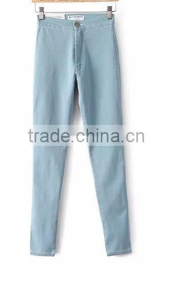 Runwaylover EY0630P Sexy Women Skinny Stretch Denim Slim High Waist Trousers Leggings Jeans Pants