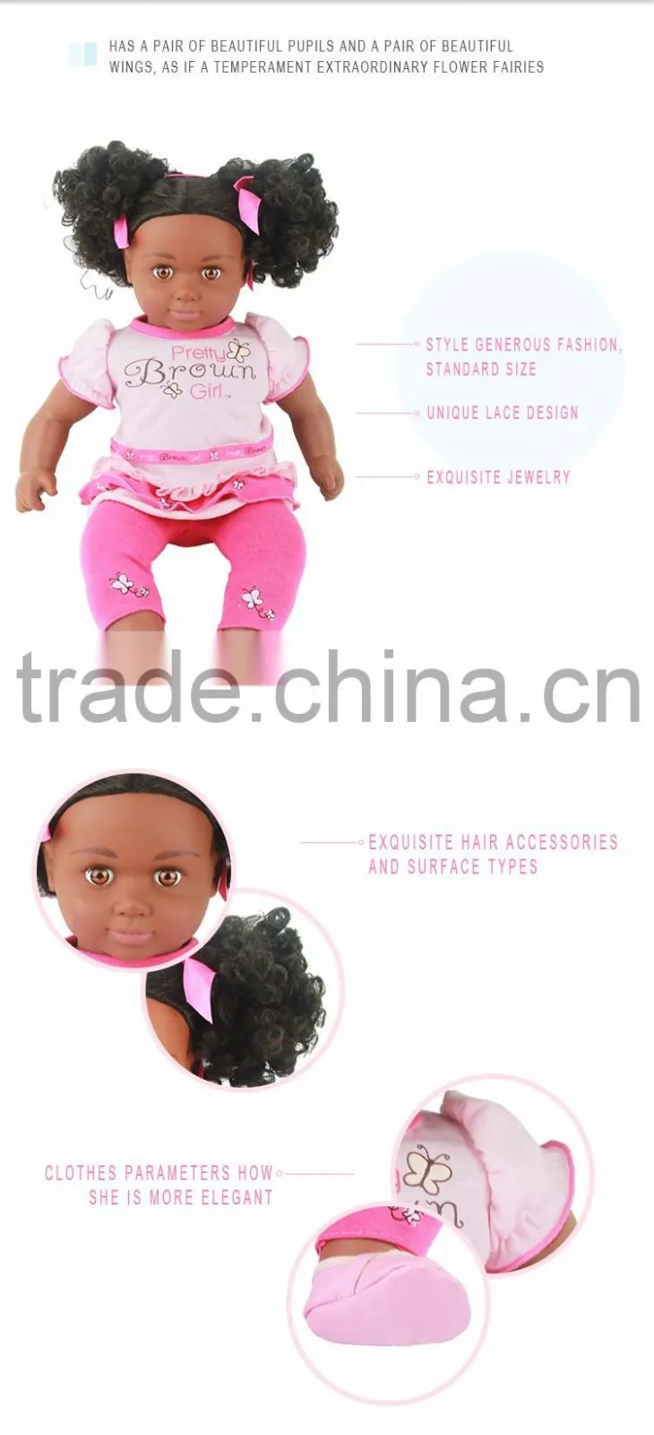 2017 hot selling realistic vinyl lovely newborn black fat baby doll