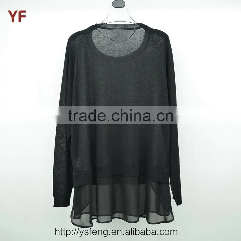 Black Design Hand-Knitted Models Sweaters For Girls