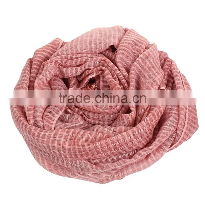 Cotton Polyester Blend Scarves & Wraps Rectangle Dark Pink Tassel Custom Design Scarf