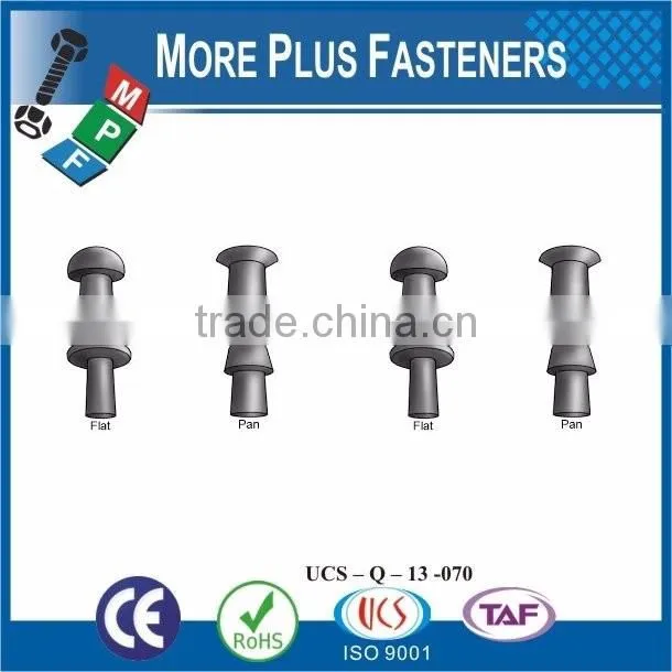 Made in Taiwan High Quality Metal Nut Black Solid Rivet