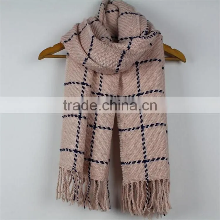 Women Winter Plaid Cashmere Scarf Warm Pashmina scarf RL-241