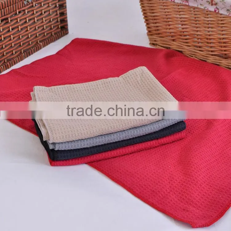 Plain dyed microfibre waffle cleaning cloth, 100% polyester waffle dishcloth, waffle cleaning cloth manufacturer