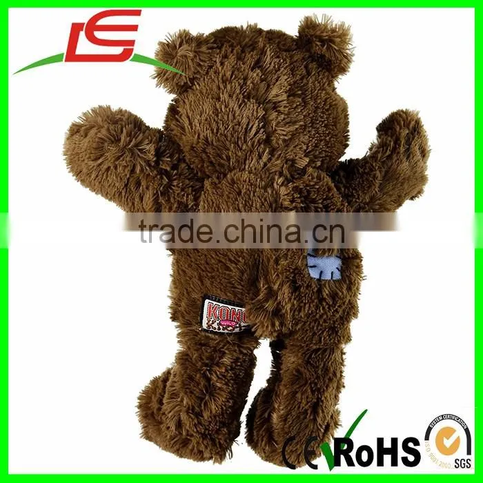 Choose size Reinforced Plush Squeaky Dog Tug Toy Bear
