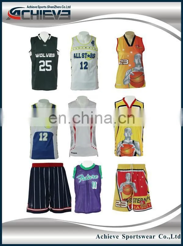 2017 latest best basketball jersey design ,black /blue /yellow color basketball uniform design