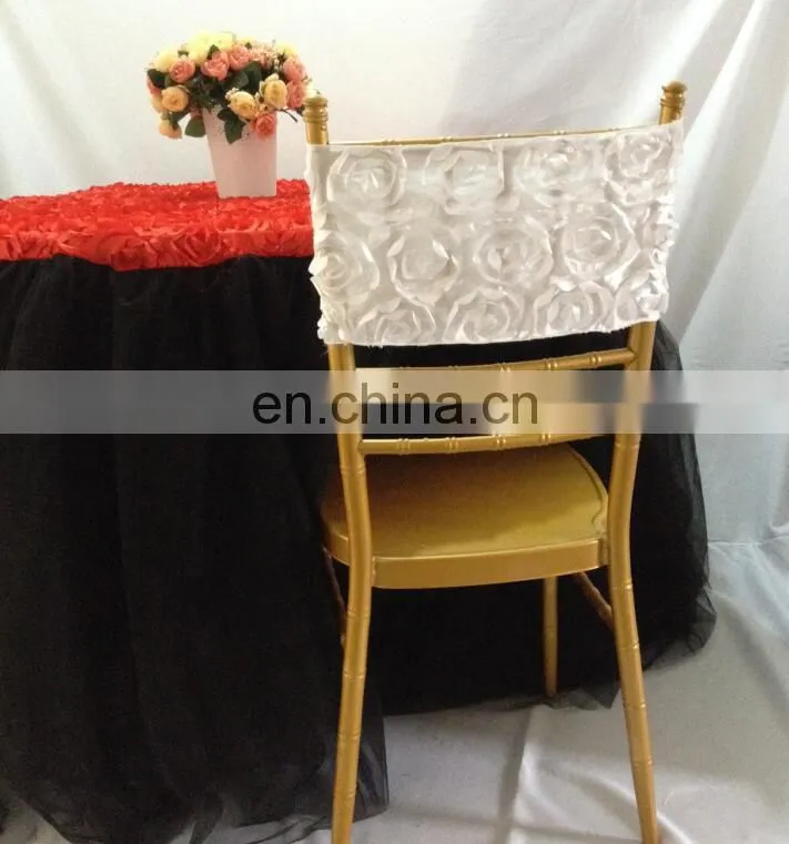 New Arrival Luxury Fashion White Chair Band Rose Chair Sashes