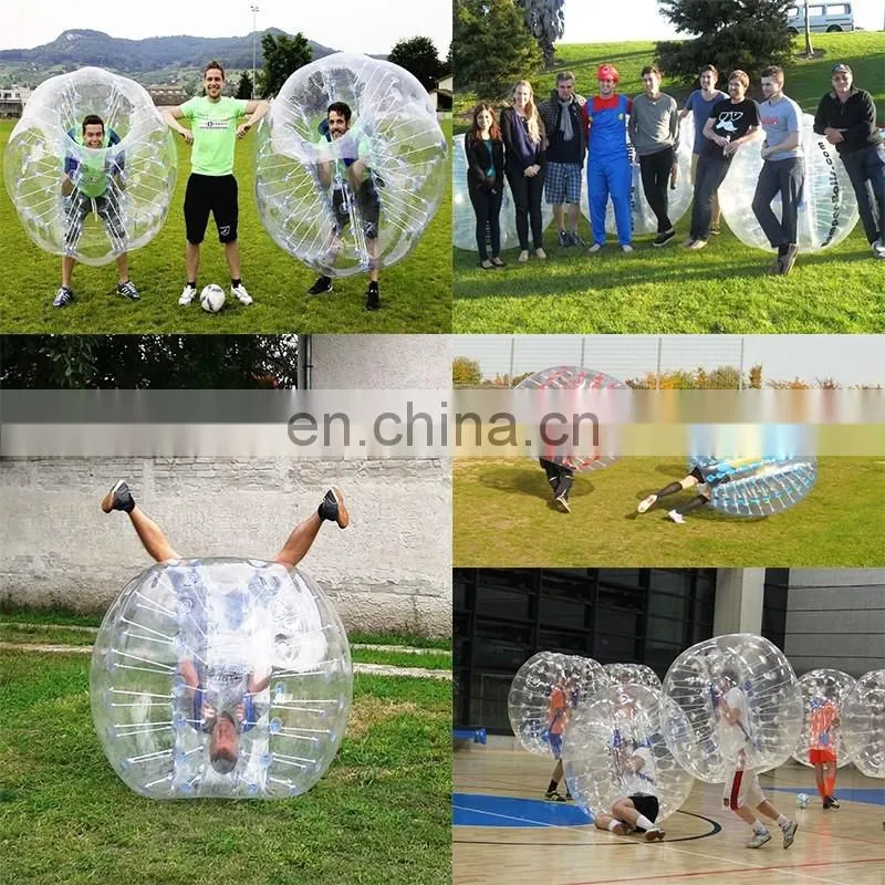 Factory price CE TPU/PVC jugar bumper ball bubble football,bounce ball