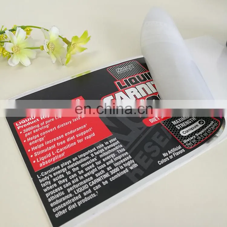 Customized liquid label adhesive energy drink waterproof sticker with full color printing