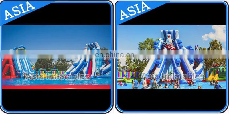 2017 new design Giant inflatable water park with slide and pool used on land