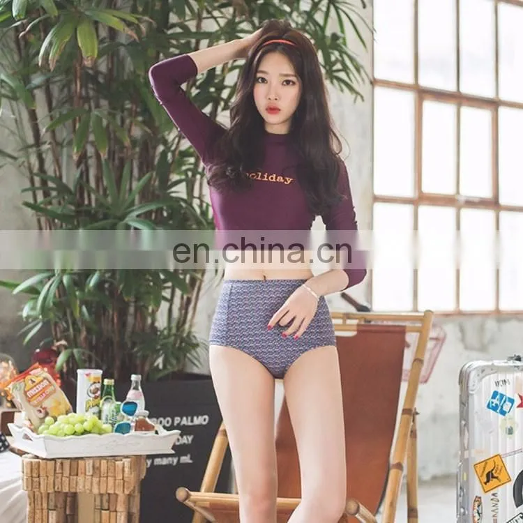 2017 purple anti-UV rash guard swimwear