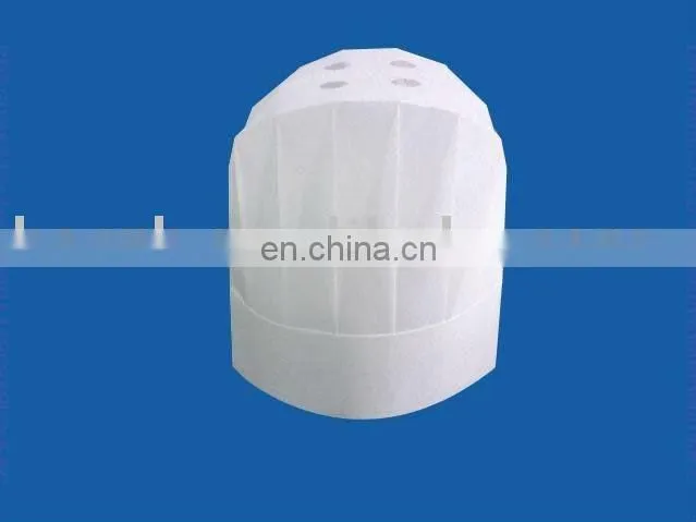 Disposable nonwoven white chef hat with pinting