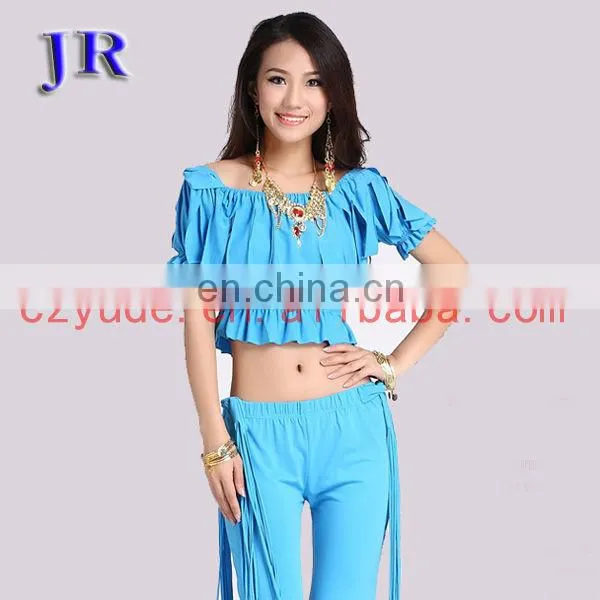 Arabic tribal style crystal cotton women short sleeve belly dance crop tops S-3019#