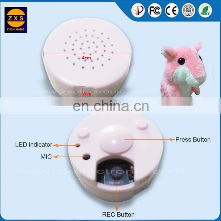 Recordable sound module for toys and dolls