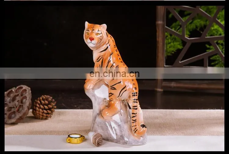 Chinese Zodiac series tiger cute and mini ceramic wine bottle