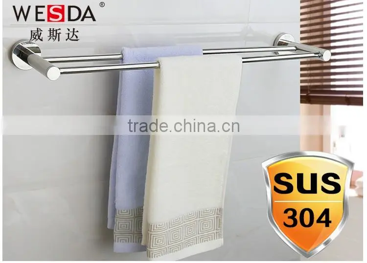 Wesda Bathroom Ware bathroom copper double towel bars 304-A12
