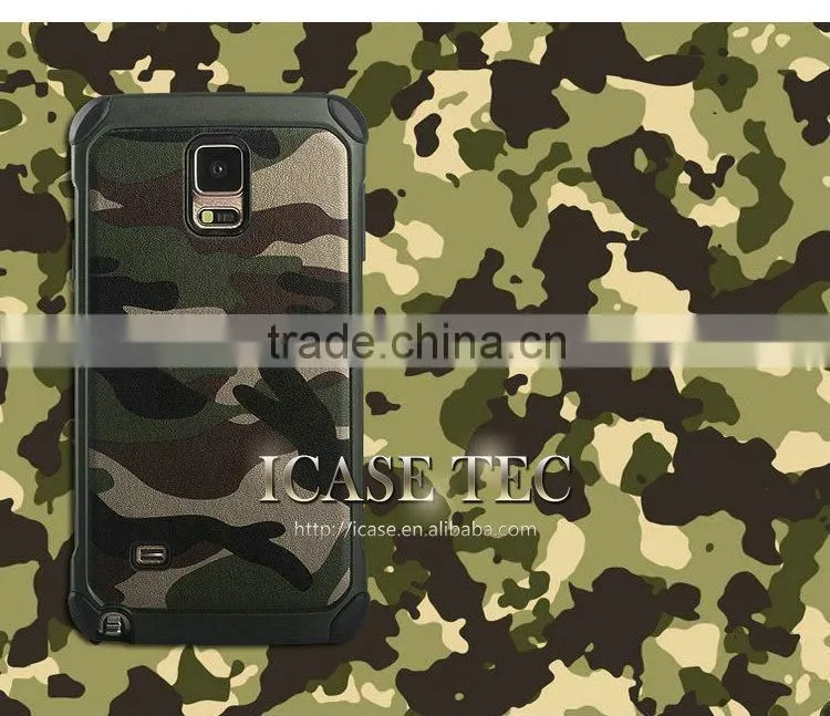 2015 New Arrival Camouflage Case for Samsung Galaxy Note 4, for Samsung Note 4 Back Cover, for Galaxy Note 4 Real Leather Case