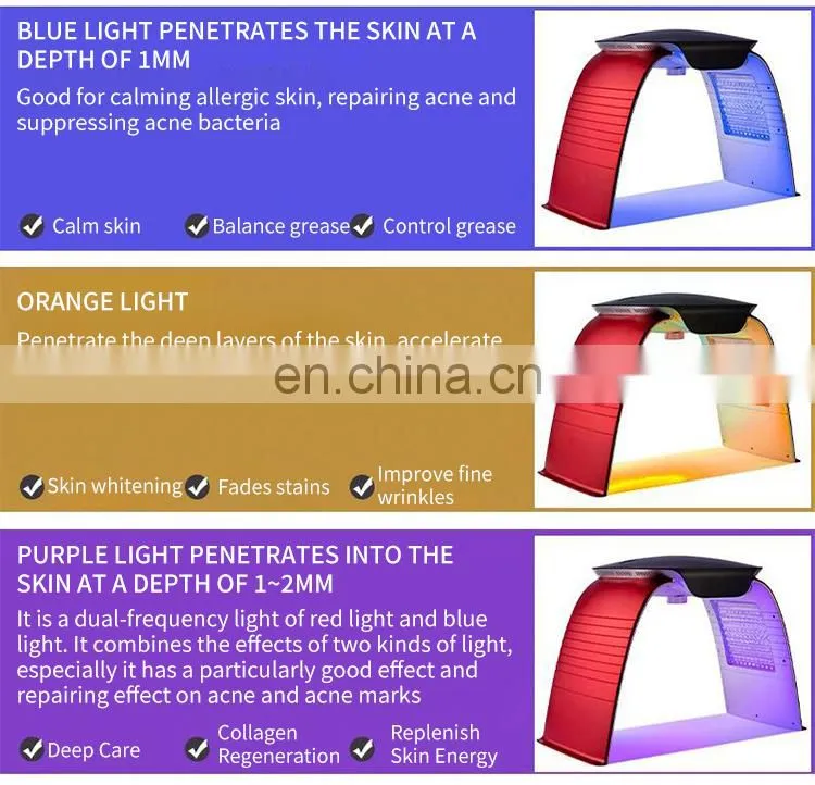 LED Light 7 Color Facial SPA Nano Photon Skin Rejuvenation Device PDT Therapy Hot Cold Spray Skin Care Beauty Instrument