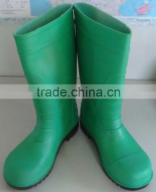 Safety PVC rain shoes with steel toe/industrial rain boots