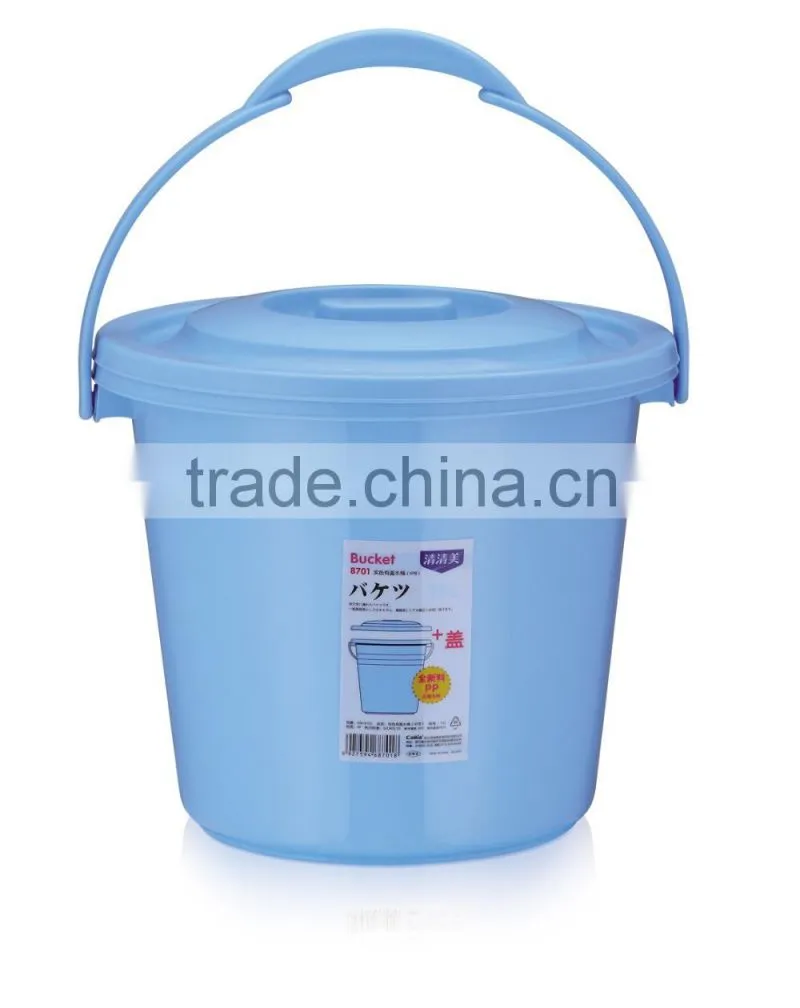 Round Plastic Large Bucket with Lid and Handle