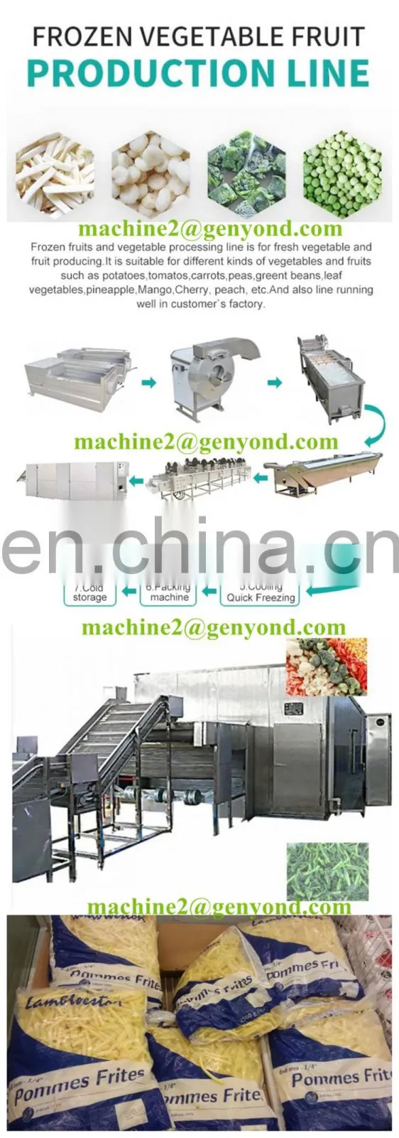 Top quality frozen vegetable production line on sale