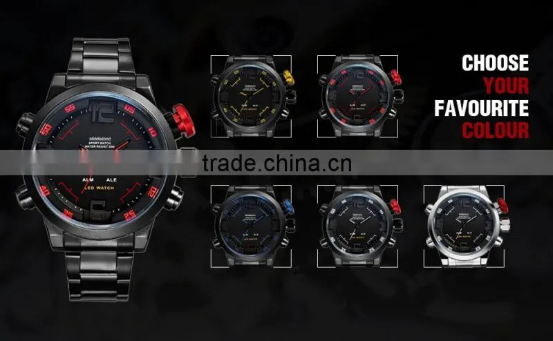 Men Sport Watches waterproof Military Watch Full Stainless Steel Wristwatches Casual Fashion Quartz LED Watch