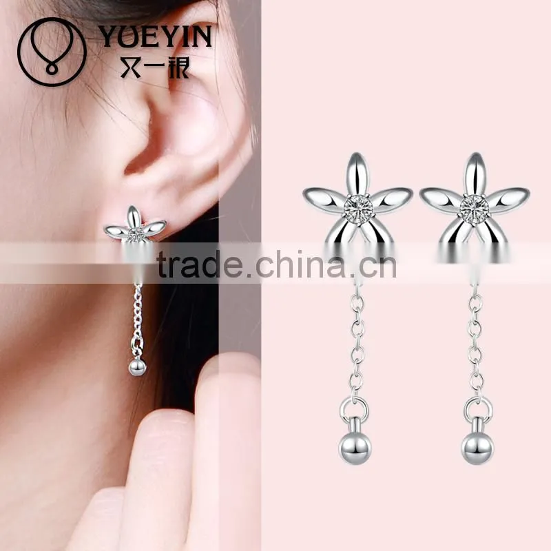 Newest fashion style with diamond silver plated earring