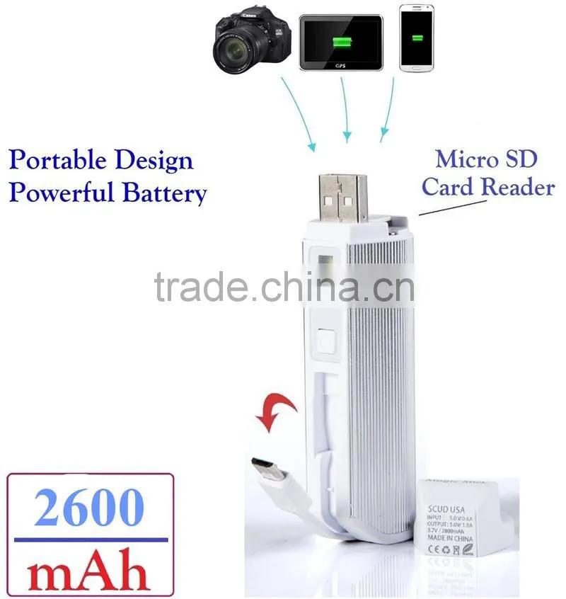 2 in 1 Memory Card Reader and Powerbank Charger
