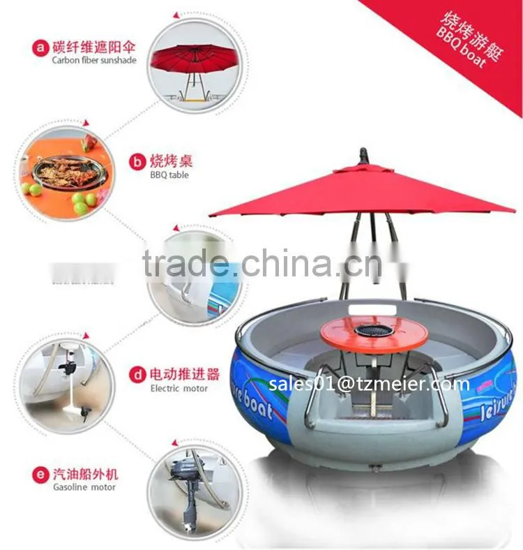 Leisure electric dinghy with bbq