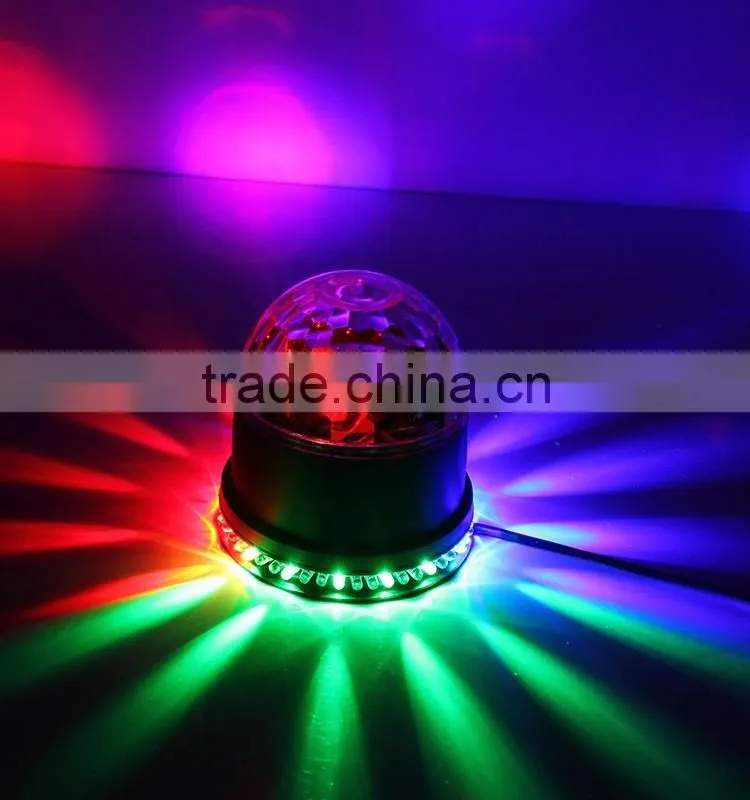 RGB LEDS Sound Actived Mini Rotating Crystal Magic Ball Stage ceiling Lights for KTV Xmas Party Wedding Show Club Pub Disco DJ