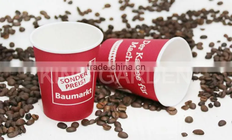 Disposable hot drink paper cup with lids printed with your design