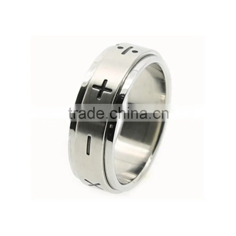 Stainless Steel Spinner Cheap Steel Finger Etched Word Rings