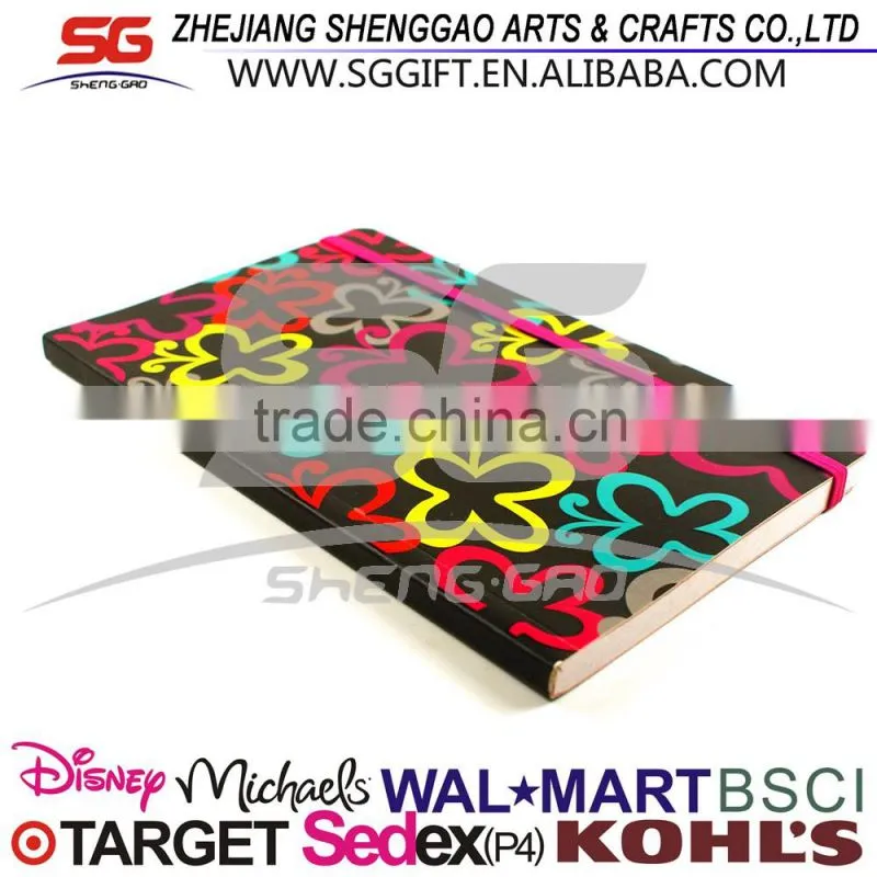 custom printed hardcover notebook with elastic band