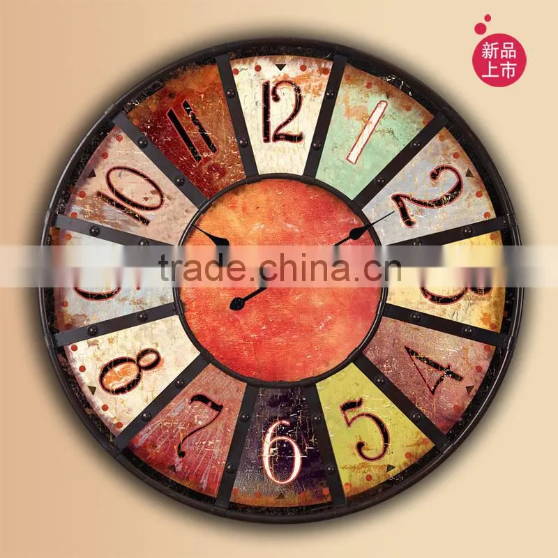 Roman style large size decorative wooden wall clock