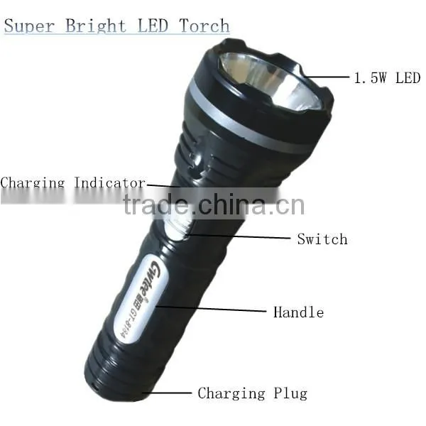made in china high quality led flashlight rechargeable torch