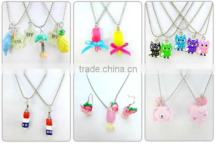 China manufacturer no harm resin strawberry cup earring chain pendant necklace