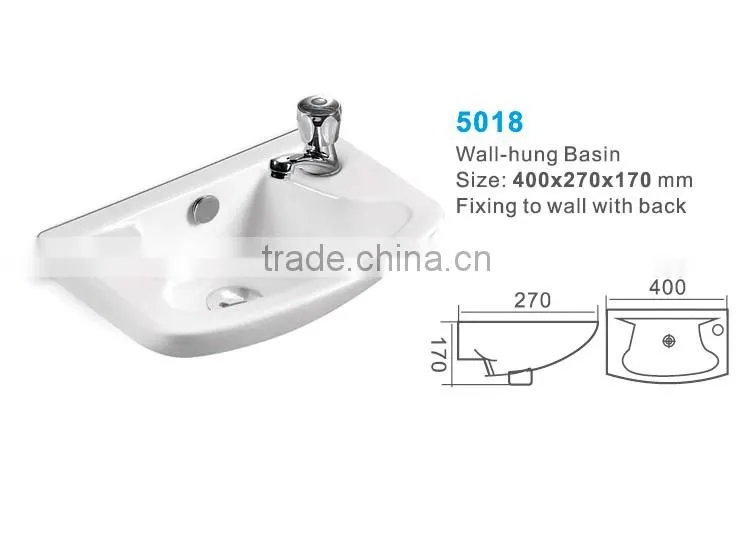 Ceramic wall hung basin sanitary ware art basin