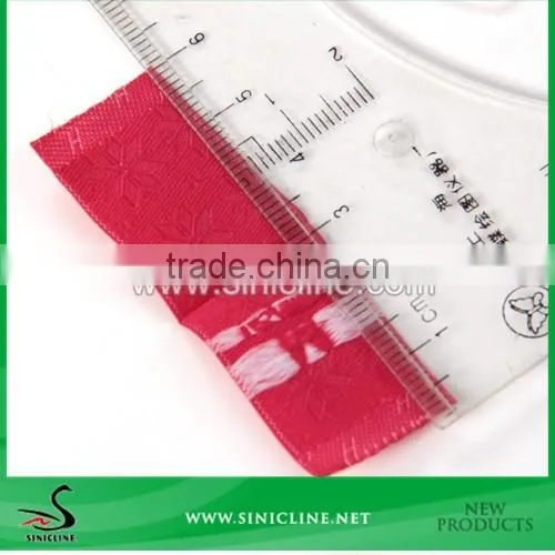 Sinicline weaving technics damask red size label for garment