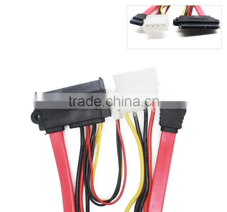 7+15 pin female sata cable to 7 pin female serial ATA cable with 4 pin big and small 4 pin power cable