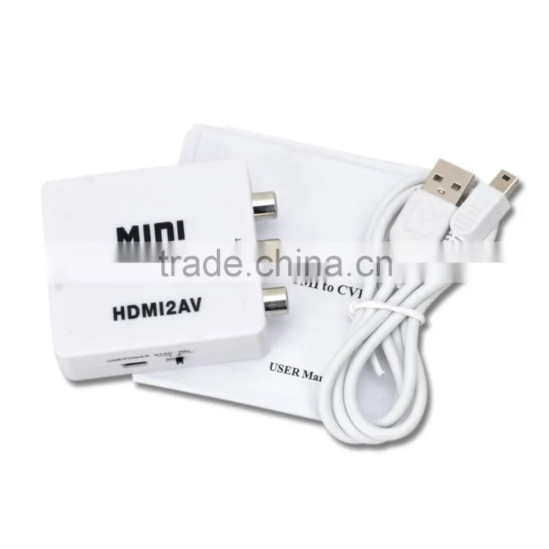 Mini 720p 1080p HD HDMI to RCA Composite Audio AV CVBS Adapter NTSC Video Converter