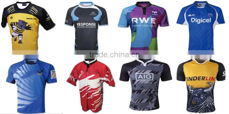 Custom sublimated overall printing rugby jersey