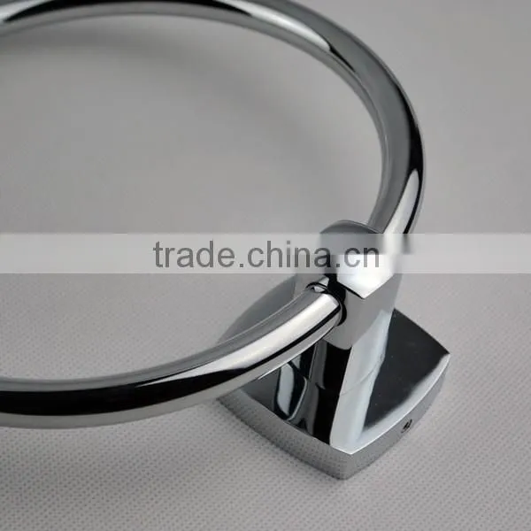 High Quality square base chrome cheap bathroom towel ring