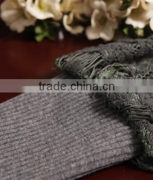 Lace stitching sweater