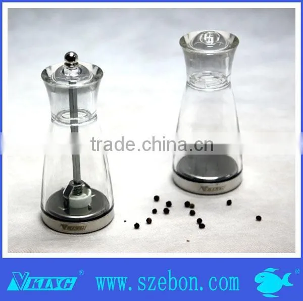 High quality stainless steel salt and pepper mill with manual button