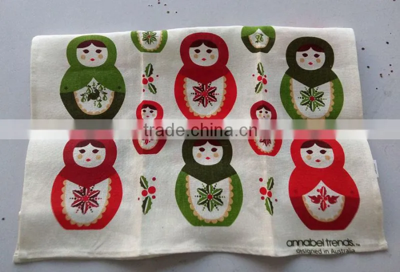 kitchen linen tea towel for promotion and giftkitchen printed tea towel for home decoration christmas design